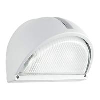 EGLO Buitenwandlamp Onja, 1-lichts buitenlamp, wandspot van gegoten aluminium, kleur: wit, glas: geribbeld, helder, fitting: E27, IP44