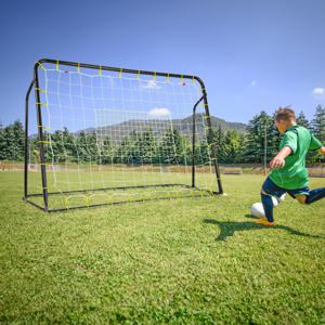 2 In 1 Buiten Voetbaldoel 187 x 122,5 cm met Rebound Net Verstelbare Hoek Stevig Metalen Frame Voetbaltraining voor Kinderen 6+