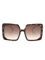 Bvlgari lunettes de soleil carrées à effet écailles de tortue - Marron