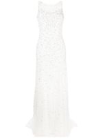 Jenny Packham robe courte Ida plissée à ornements - Blanc