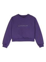 Givenchy Kids sweat crop à logo brodé - Violet - thumbnail