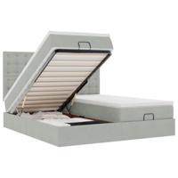 vidaXL Ottoman bed met matrassen 200x200cm fluweel lichtgrijs