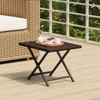 Tafel inklapbaar 45x35x32 cm poly rattan bruin - thumbnail