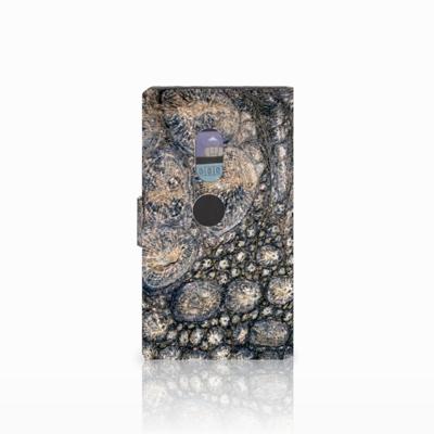 Sony Xperia XZ2 Telefoonhoesje met Pasjes Krokodillenprint