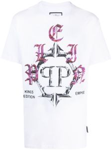 Philipp Plein t-shirt SS Chrome à col rond - Blanc