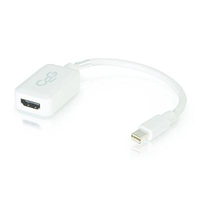 C2G 20CM Mini DisplayPort/Thunderbolt manspersoon naar HDMI vrouwtje 1080P Adapter White, Full HD Mini DP Compatibel met Apple MacBook, Mac Mini, Mac Pro, Microsoft Surface Pro, Dell XPS en meer