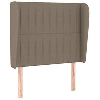 vidaXL Hoofdbord met randen 103x23x118/128 cm stof taupe