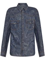 ETRO veste en jean à imprimé cachemire - Bleu