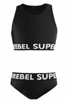 SUPERREBEL Meisjes bikini sportief - Zwart
