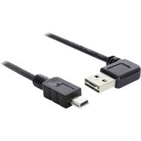 Delock USB-kabel USB 2.0 USB-A stekker, USB-mini-B stekker 1.00 m Zwart Vergulde steekcontacten, UL gecertificeerd 83378