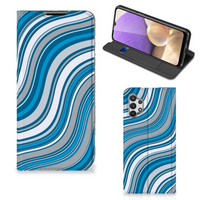 Samsung Galaxy A32 5G Hoesje met Magneet Waves Blue - thumbnail