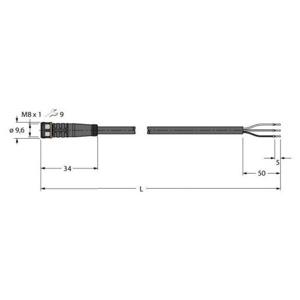 Turck 6625550 Sensor/actuator aansluitkabel Aantal polen: 3 2 m 1 stuk(s)