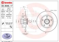 Remschijf BREMBO, Remschijftype: Massief, u.a. für Renault