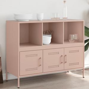 Dressoir 100,5x39x79 cm koudgewalst staal roze