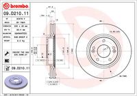 Remschijf BREMBO, Remschijftype: Binnen geventileerd, u.a. für Hyundai, KIA - thumbnail