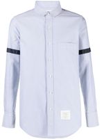 Thom Browne chemise en coton à brassards contrastants - Bleu