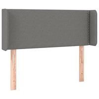 vidaXL Hoofdbord met randen 93x16x78/88 cm stof donkergrijs, hoofdeinde, houten hoofdeinde, bedonderdeel, houten hoofdbord, slaapkamermeubel