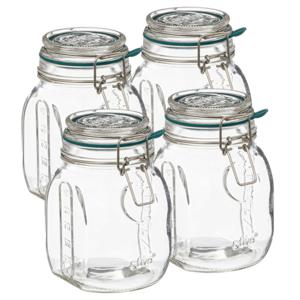 Weckpot/inmaakpot Jarro - 4x - 750 ml - glas - beugelsluiting - D12 x H16 cm