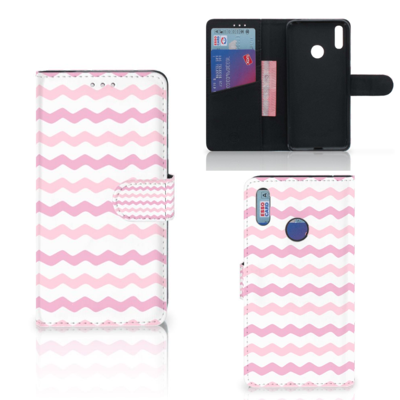 Huawei Y7 (2019) Telefoon Hoesje Waves Roze Huawei Y7 (2019) Telefoon Hoesje Waves Roze
