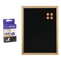 Krijtbord/schoolbord met magneten en 12x krijtjes - 30 x 40 cm