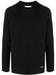 Jil Sander t-shirt en coton à manches longues - Noir