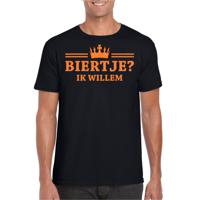 Koningsdag verkleed T-shirt voor heren - biertje - zwart - met glitters - feestkleding