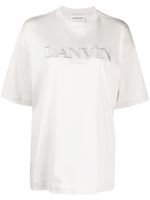 Lanvin logo-embroidered cotton T-shirt - Gris