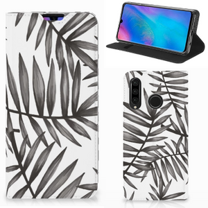 Huawei P30 Lite New Edition Smart Cover Leaves Grey