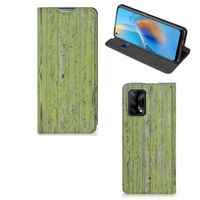 OPPO A74 4G Book Wallet Case Green Wood