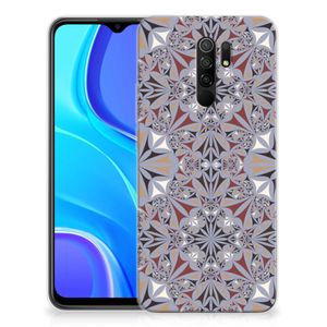 Xiaomi Redmi 9 TPU Siliconen Hoesje Flower Tiles