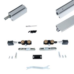 Xperta set 6m rail - alu - vloerplint - Enkele deur - inbouw manual fix