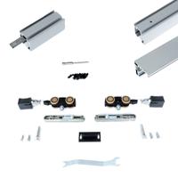 Xperta set 2m rail - alu - vloerplint - Enkele deur - inbouw manual fix