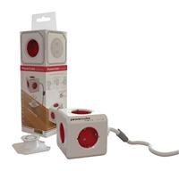 Allocacoc 1307/DEEXPC PowerCube Binnen 3m Rood - Wit power uitbreiding,Wit, Rood