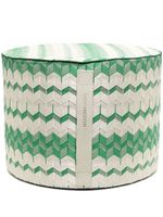 Missoni Home pouffe cylindrique à motif zig-zag - Blanc