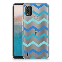 Nokia C21 Plus TPU bumper Zigzag Blauw