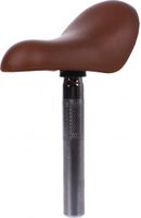 fietszadel junior 18 x 10,5 cm rubber/staal bruin/zilver