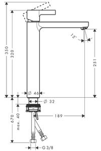 Hansgrohe Metris S Wastafelkraan Highriser Zonder Waste Chroom