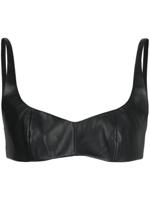 Safiyaa Bh top van imitatieleer - BLACK