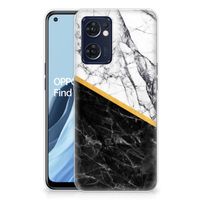 OPPO Reno 7 5G | Find X5 Lite TPU Siliconen Hoesje Marmer Wit Zwart - Origineel Cadeau Man