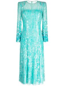 Jenny Packham robe mi-longue Nymph à sequins - Bleu