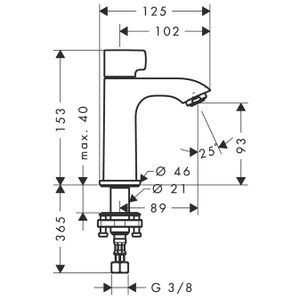 Hansgrohe Metris Fonteinkraan Koud Chroom