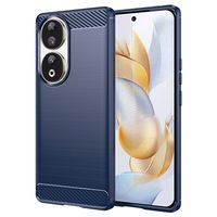 Honor 90 Geborsteld TPU Hoesje - Koolstofvezel - Blauw - thumbnail