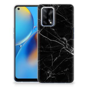 OPPO A74 4G TPU Siliconen Hoesje Marmer Zwart - Origineel Cadeau Vader