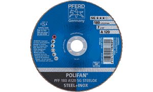 PFERD 67612185 PFF 180 A 120 SG STEELOX Lamellenschijf Diameter 180 mm Boordiameter 22.23 mm RVS, Staal 10 stuk(s)