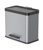 Hailo öko duo plus L 0630-220 Afvalbak 26 l Plaatstaal (b x h x d) 470 x 430 x 340 mm Zilver, Zwart Met voetpedaal 1 stuk(s)