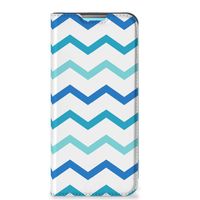 Xiaomi Redmi 10 Hoesje met Magneet Zigzag Blauw - thumbnail