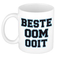 Beste oom ooit kado mok / beker wit met blauw - verjaardagscadeau - thumbnail