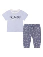 Kenzo Kids survêtement à logo imprimé - Bleu - thumbnail