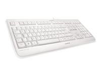 CHERRY KC 1068, EU indeling (QWERTY), gemakkelijk te desinfecteren, waterdicht bedraad toetsenbord, fluisterstille toetsaanslag, Wit-Grijs