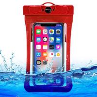 IPX8 universele waterdichte hoes met ruitpatroon - 6.8 - Rood - thumbnail